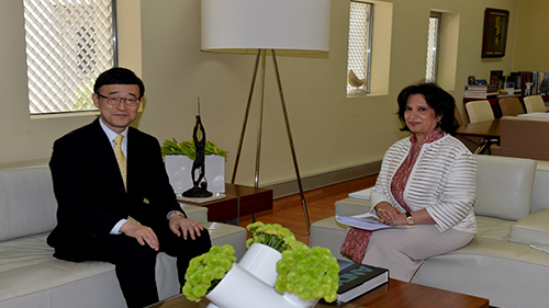 H.E Shaikha Mai Receives Japanese Ambassador, Mutual Cultural Cooperation Highlighted