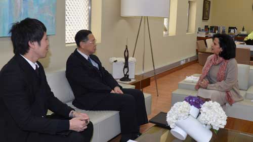 H.E Shaikha Mai Receives Out-Going Japanese Ambassador

