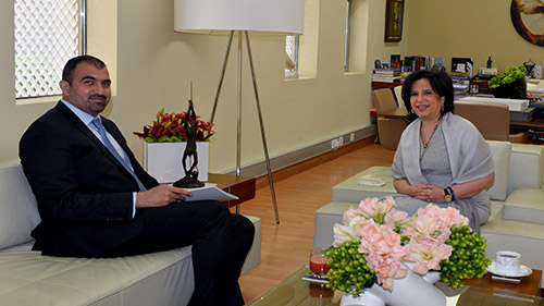 H.E Shaikha Mai Receives Head of Corporate Communications at National Bank of Bahrain

