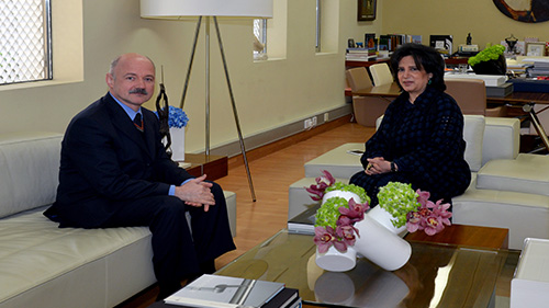 H.E Receives the Newly-Appointed  Russian Ambassador
