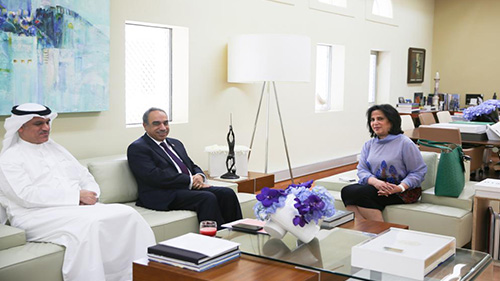 H.E Shaikha Mai Receives Excellency Mr. Mohammed bin Ibrahim Al-Mutawa & His Excellency Shaikh Hussam bin Isa Al Khalifa