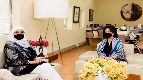 H.E Shaikha Mai Receives the Newly Appointed President of Bahrain University

