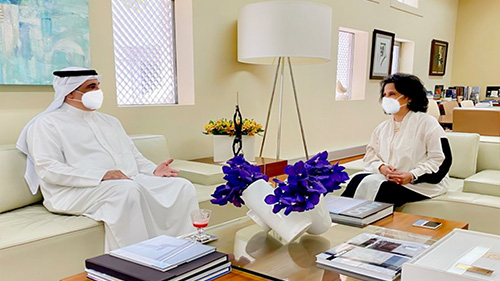 H.E Shaikha Mai Receives the Kingdom of Bahrain’s Ambassador to UAE
Historical relations between brotherly nations highlighted
